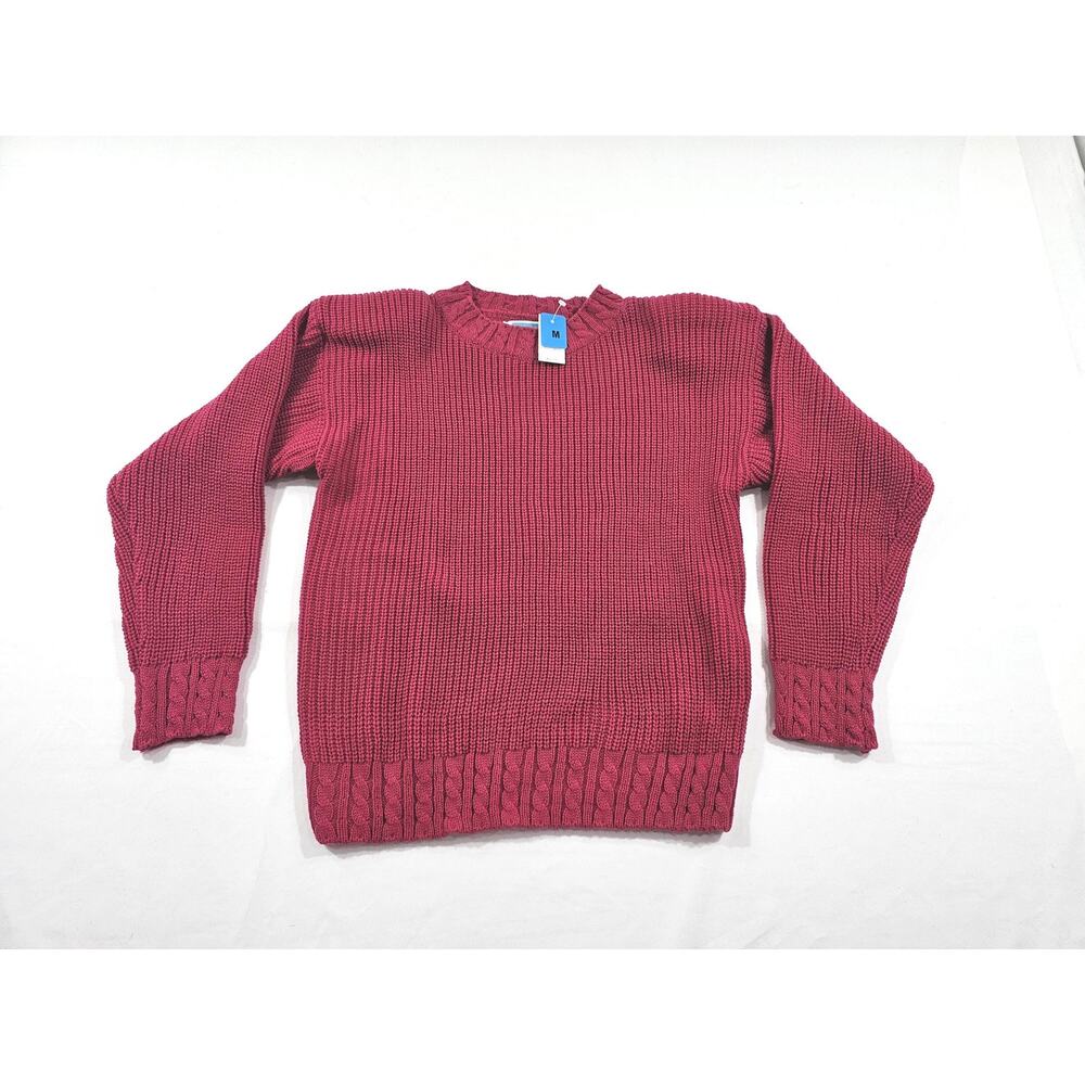 Partners Mervyns Knit Sweater, Pinkish Red Berry Color Womens Sz M-L? 1980s